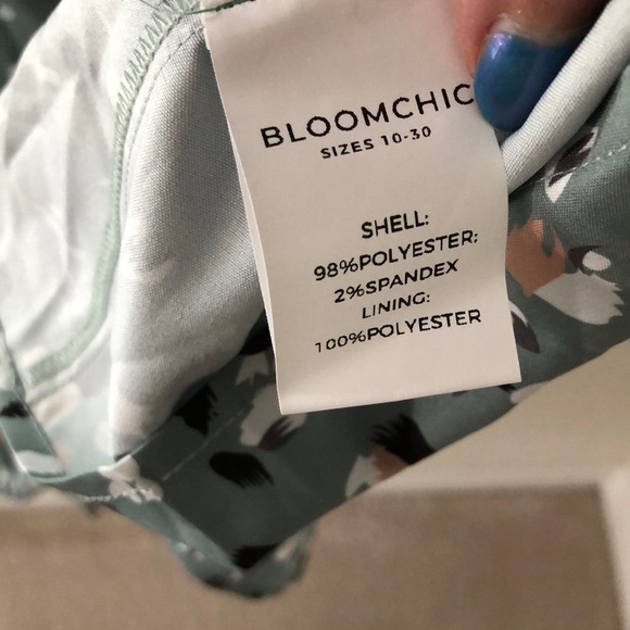 BloomChic grayish/green Sleeveless Abstract  Midi Dress 18-20 w/pockets NWT - Picture 8 of 10